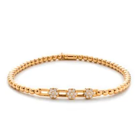 0.19ctw, 18K Yellow Gold Tresore Stretch Bracelet