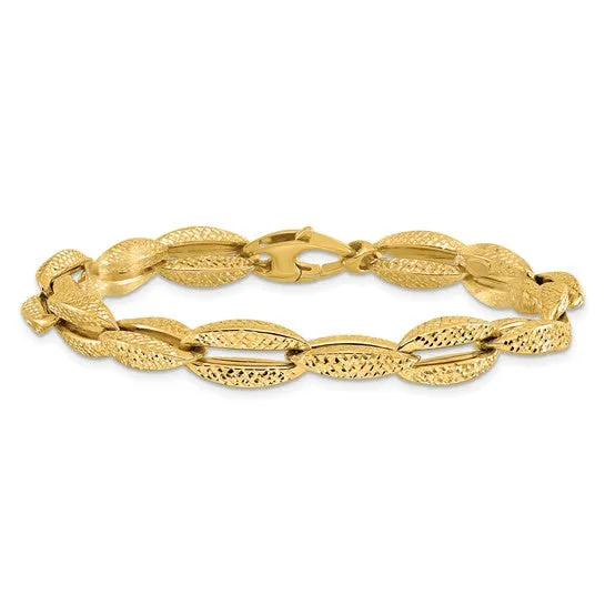 14K Polished Fancy Link Bracelet