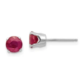 14KT GOLD 1.40 CTW ROUND RUBY STUD EARRINGS