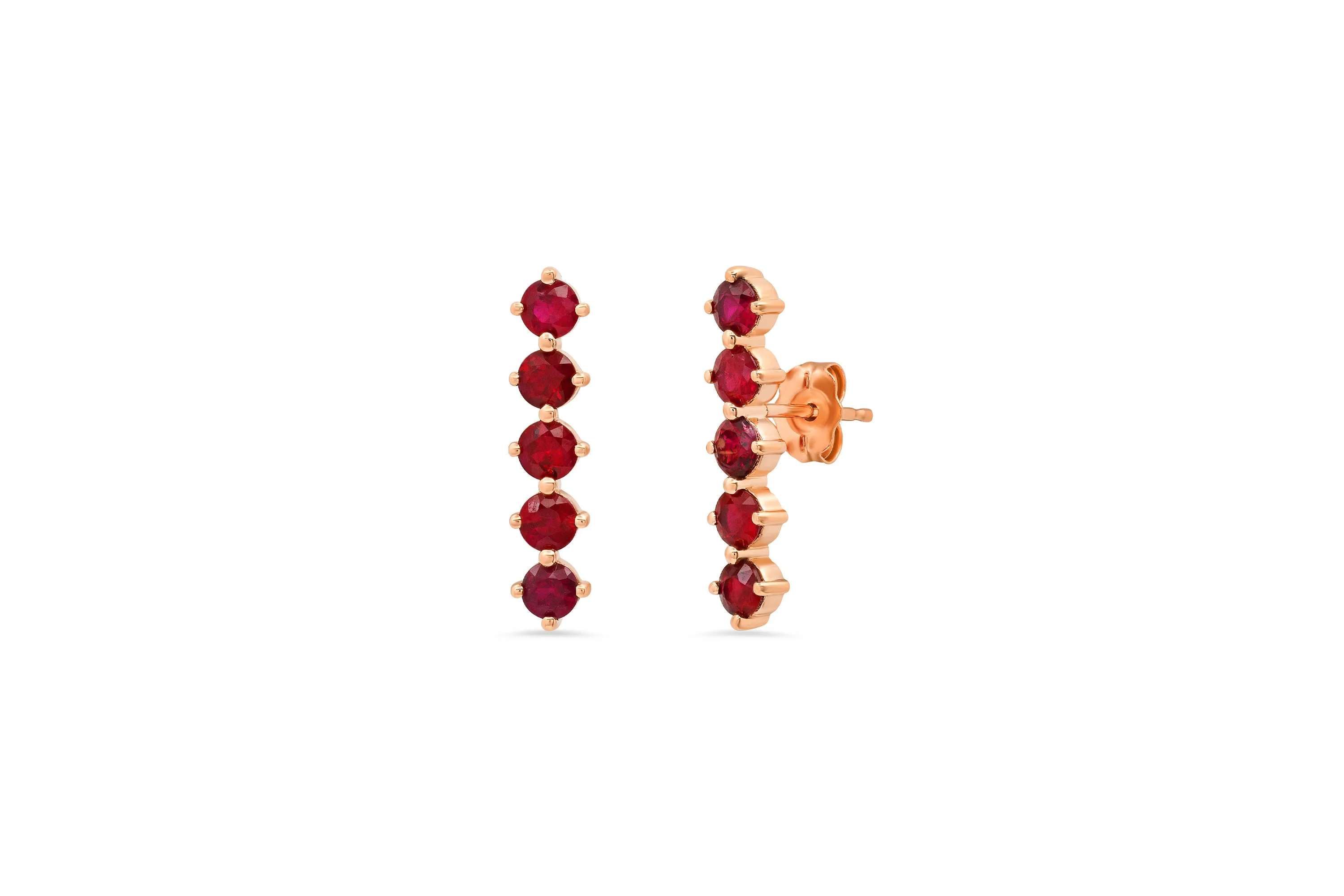 5 Ruby Stud Earrings