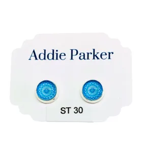 ADDIE PARKER STUD EARRINGS BLUE MANDALA