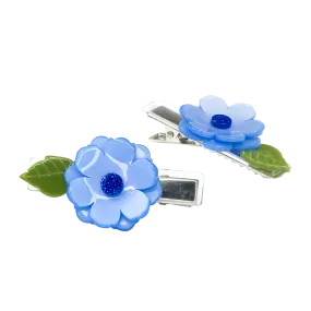 Alligator Clip Set - Blue Peonies