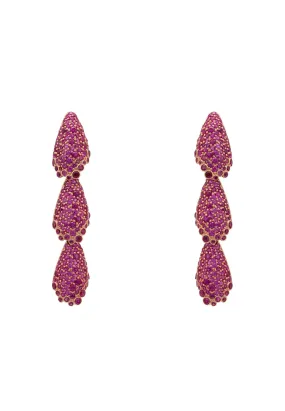 Arabelle Ruby Pink Earrings Rosegold