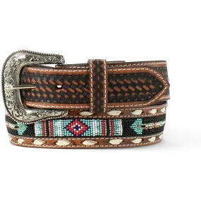 Ariat Beaded Underlay with Buckstitched Overlay Belt