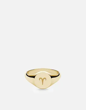 Astro Signet Ring, 14k Gold