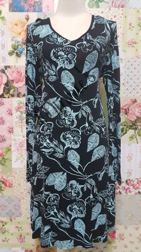 Black & Blue Printed Dress SW037