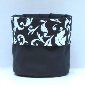 Black & White Leaf Print Bin