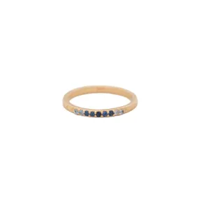 Blue Ombre Sapphire 14k Gold Band