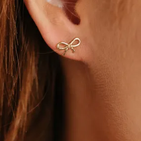 Bow Stud Earrings (Gold)