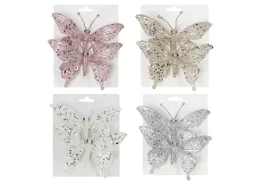 Clip On Sequin Butterfly (2pk)