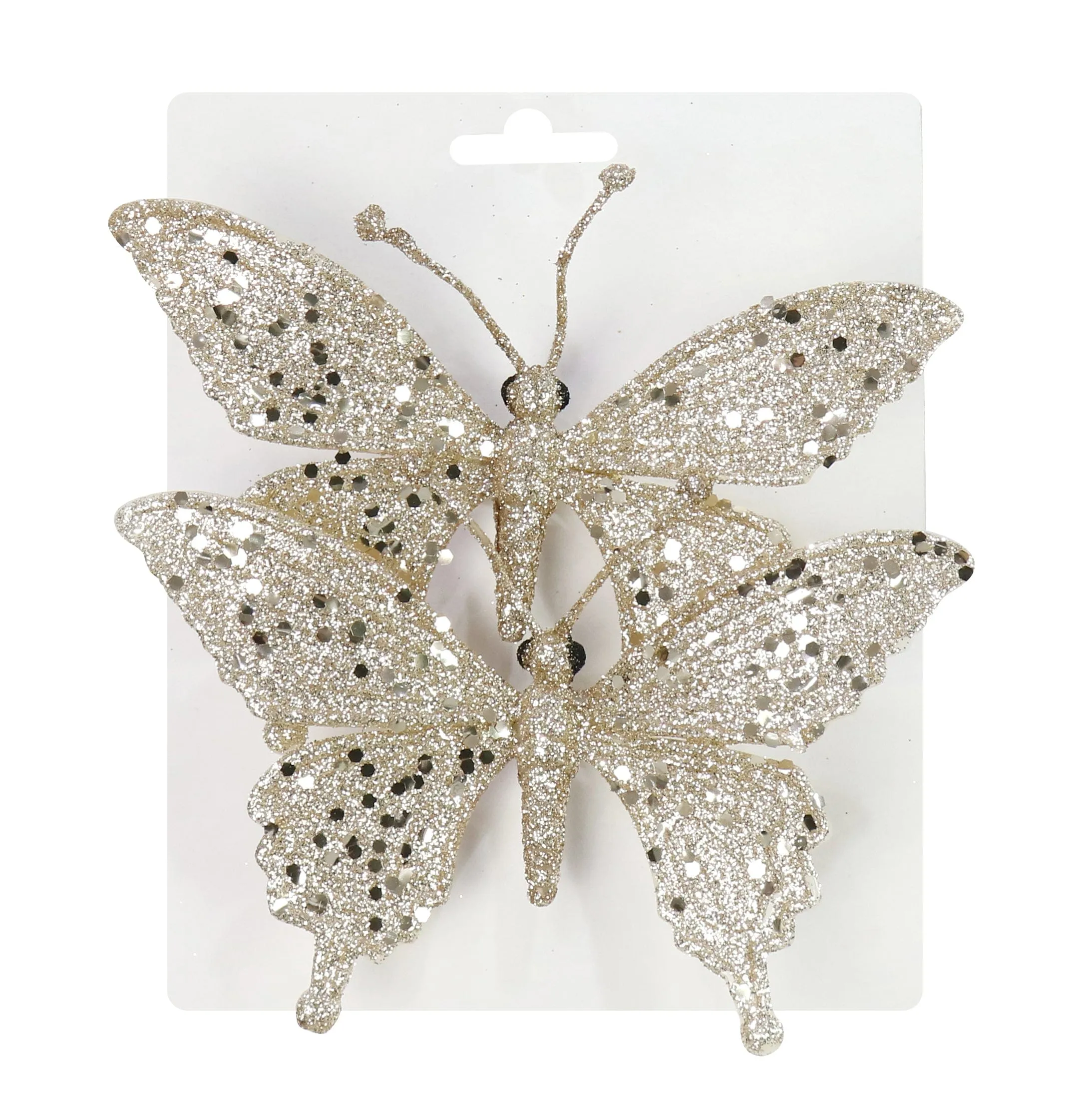 Clip On Sequin Butterfly (2pk)