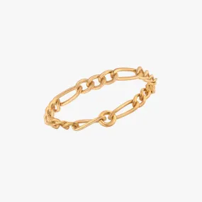 Figaro Chain Gold Ring