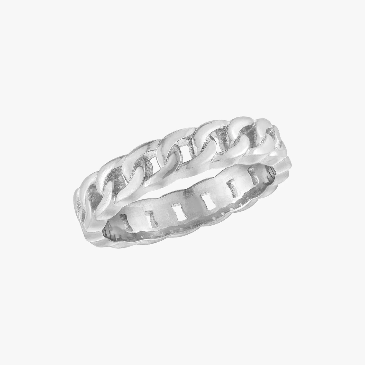 Intertwined Silver Chain Ring