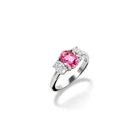 Maria Engagement Ring 18ct White Gold - Pink Sapphire & Diamond