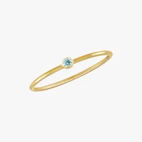 Mini Aquamarine Bezel Ring