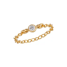 Mini Chain Clear Bezel Ring