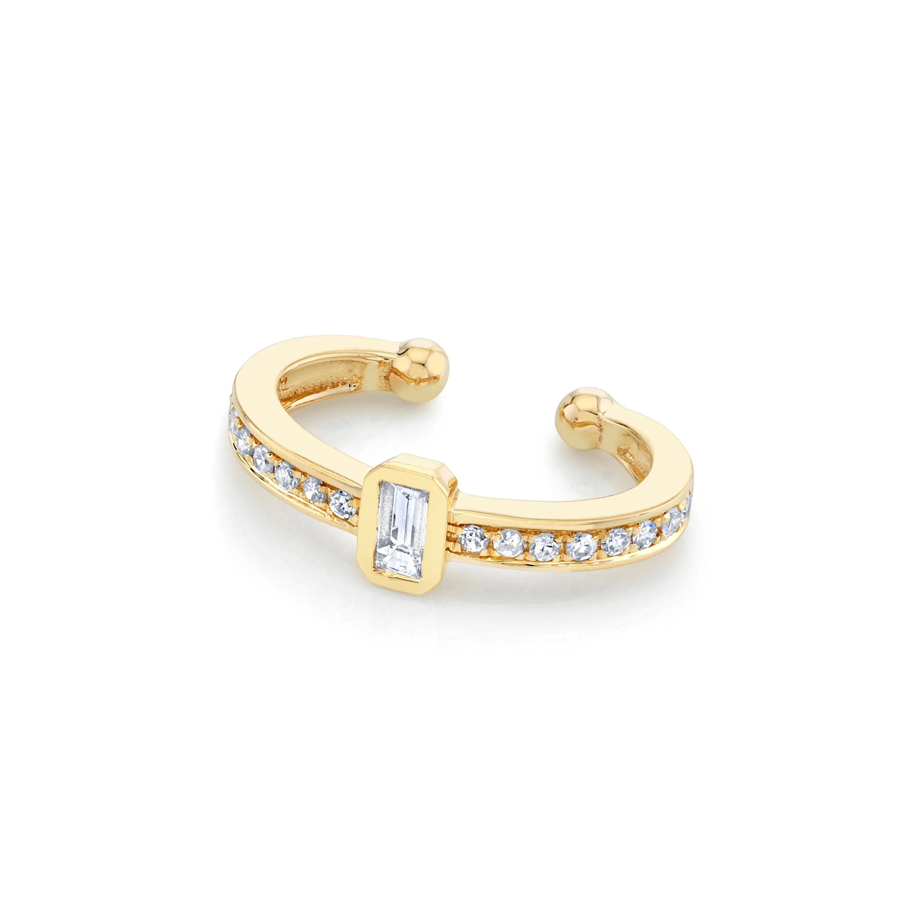 MIXED DIAMOND BAGUETTE EAR CUFF