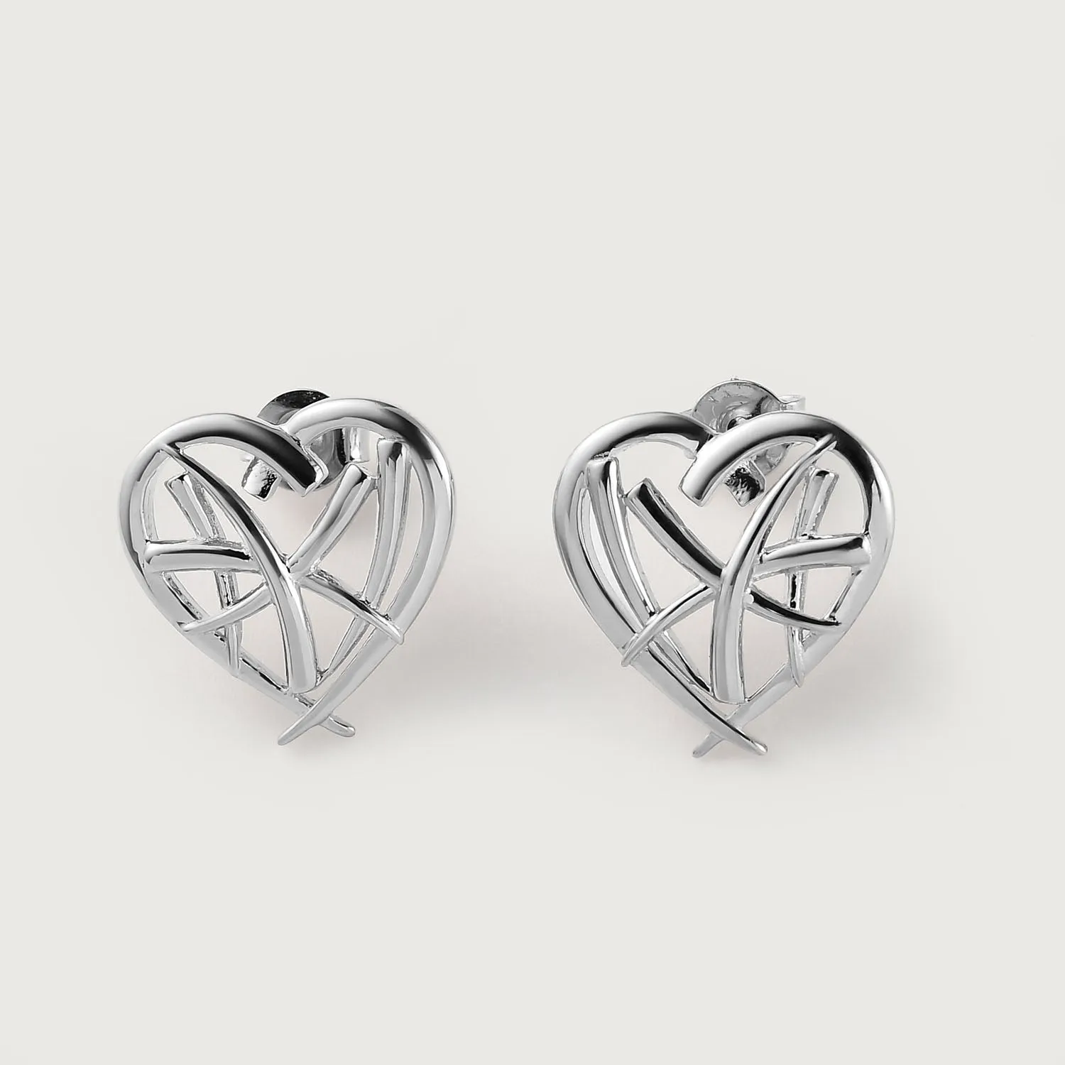 Molto Heart Strand Stud Earrings