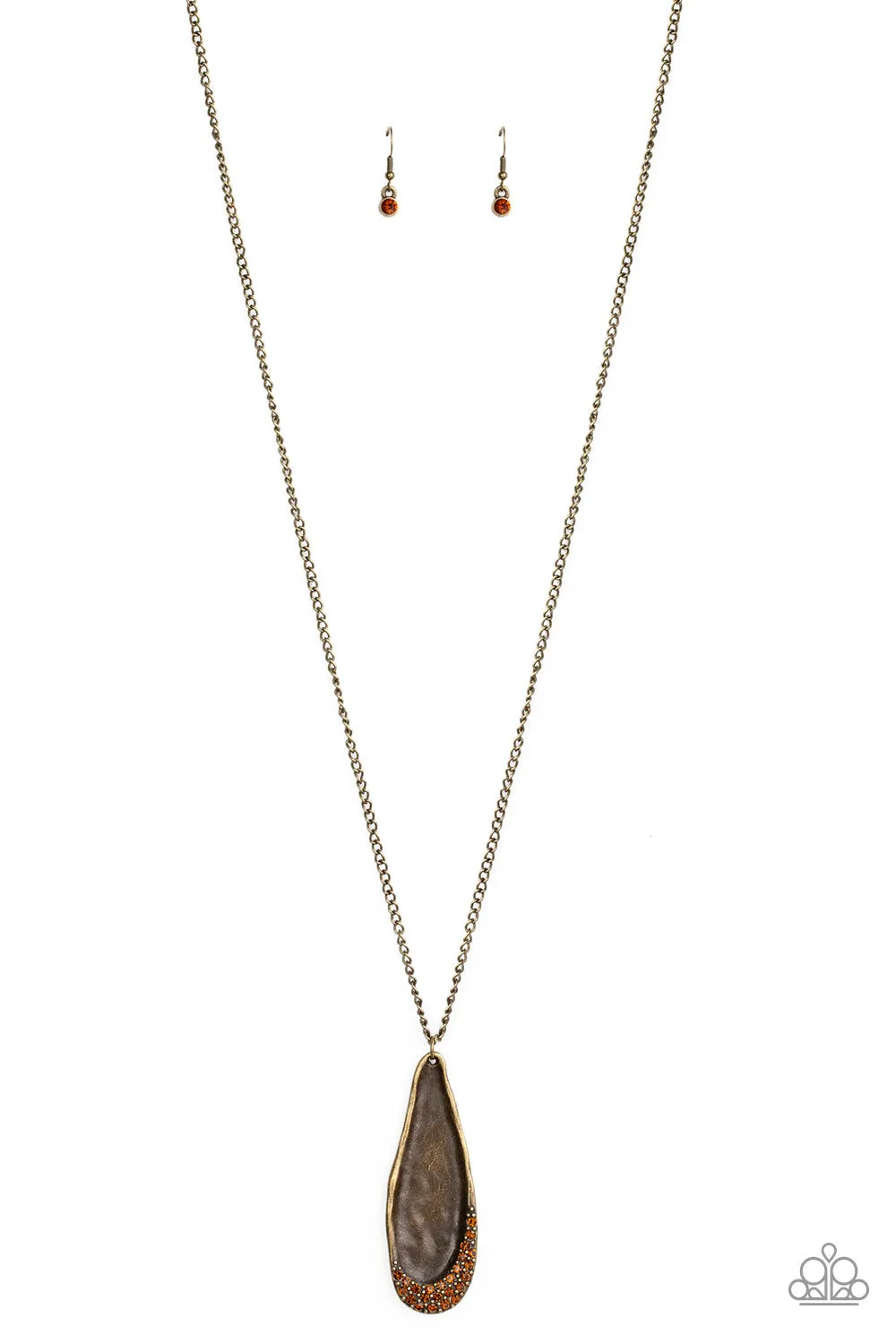 Paparazzi Accessories  - Metro Storm #N770 Peg - Brass Brown Necklace