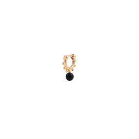 "Sea Anemone" Onyx Huggie Hoop Earring Extra Small size