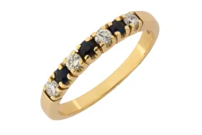 Sapphire and diamond band