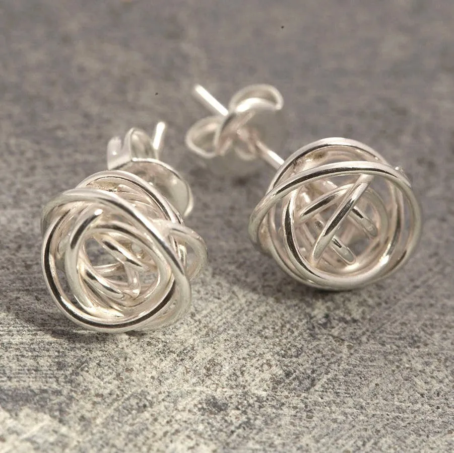 Silver Nest Earrings by Otis Jaxon