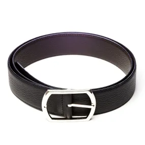 Sovereign Grade Black/Dark Brown Grained Calfskin Reversible Belt