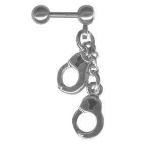 Steel CZ Hand Cuffs Tragus Barbell