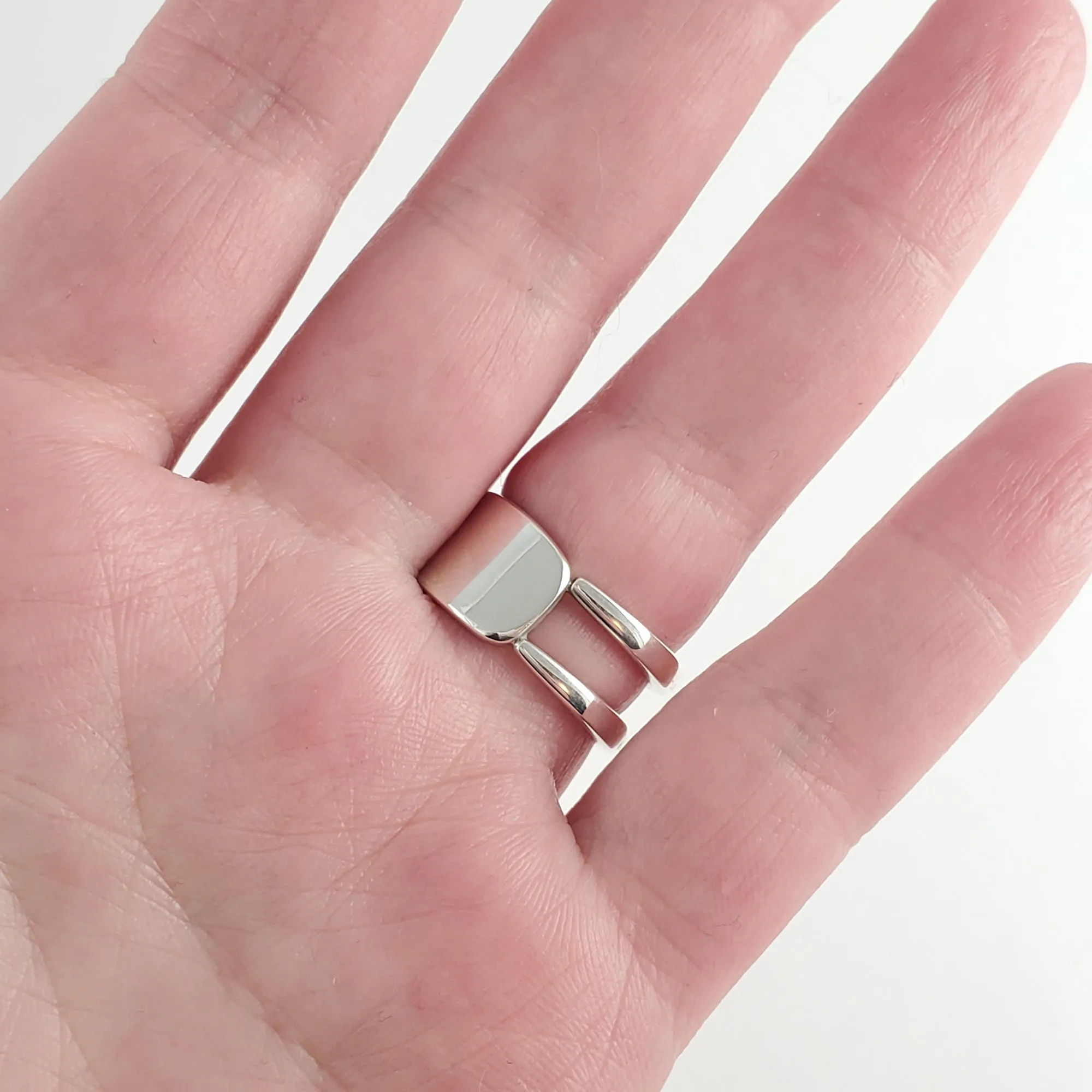 Sterling Silver Double Fork Tine Ring